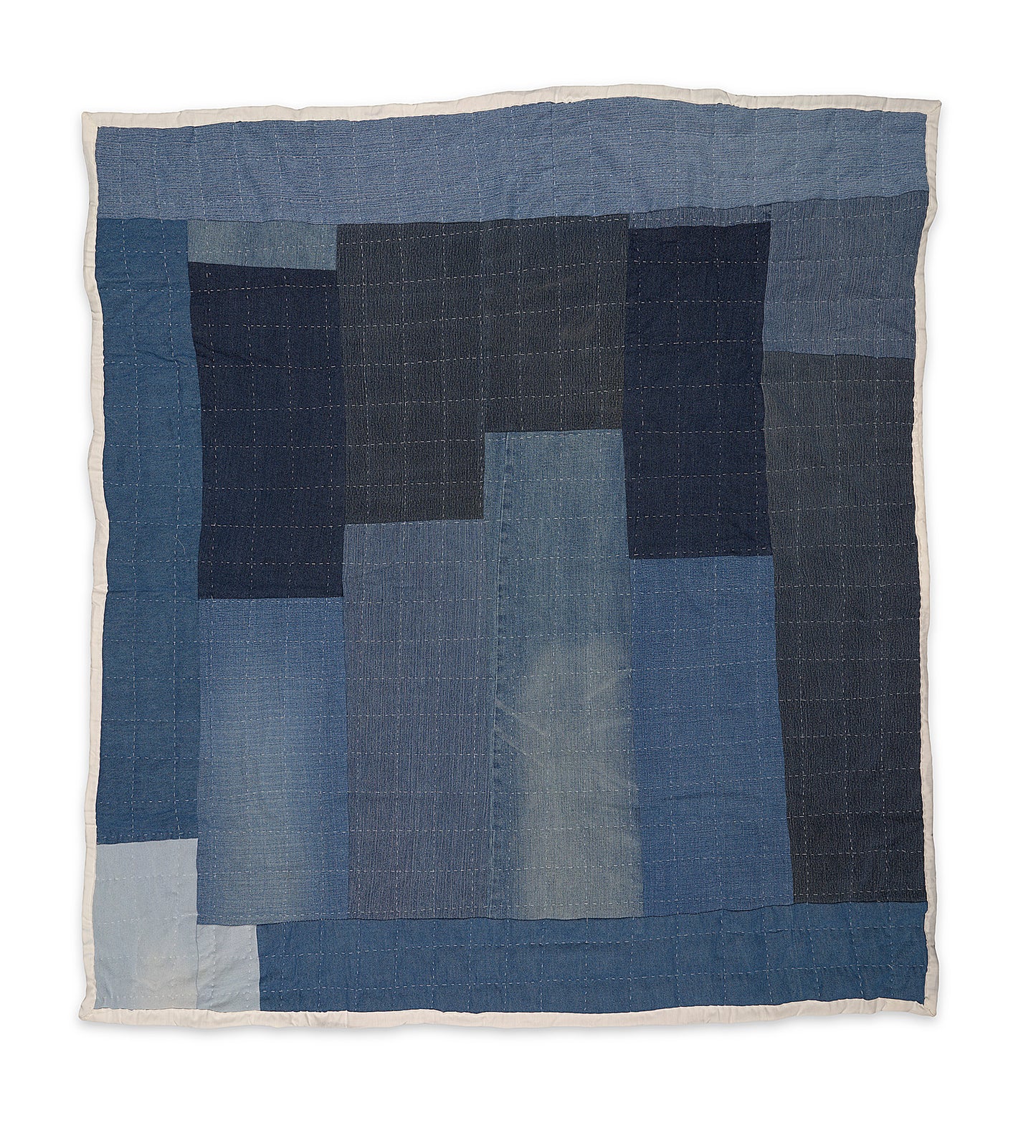 Annie Lou Square - Denim Patchwork - 252-103