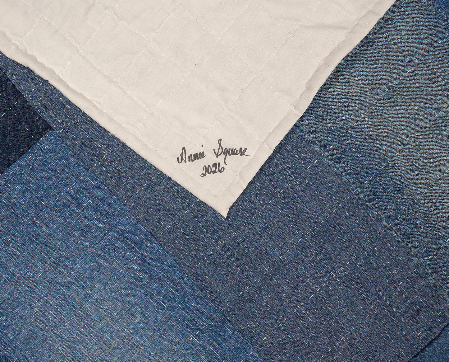 Annie Lou Square - Denim Patchwork - 252-103