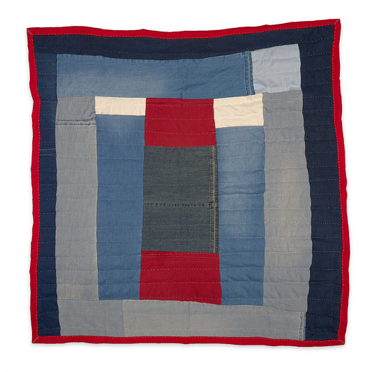 Annie Lou Square - Denim Patchwork - 252-104