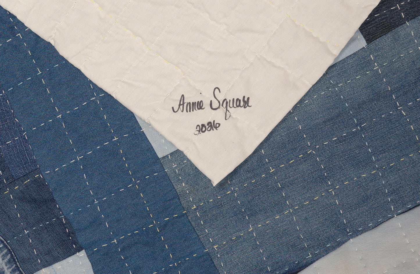 Annie Lou Square - Denim Patchwork - 252-107