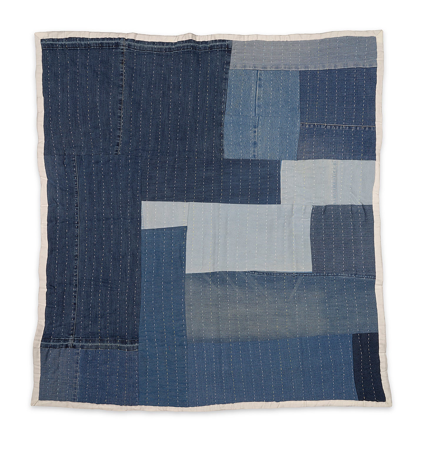 Annie Lou Square - Denim Patchwork - 252-108