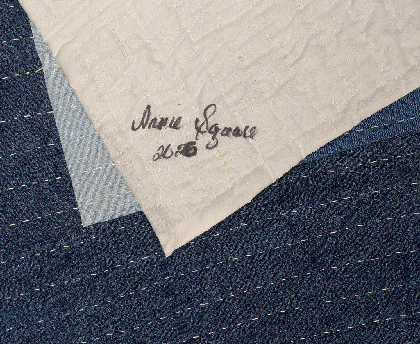 Annie Lou Square - Denim Patchwork - 252-108